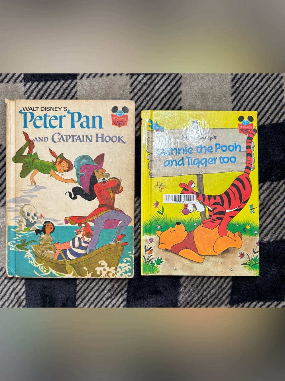 Vintage Disney Peter Pan & Winnie the Pooh Book Set - Yellow, Cream, Red